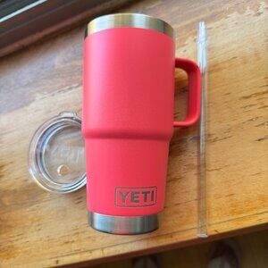 YETI Rambler 25 oz Mug with Straw Lid Tropical Pink NWOT